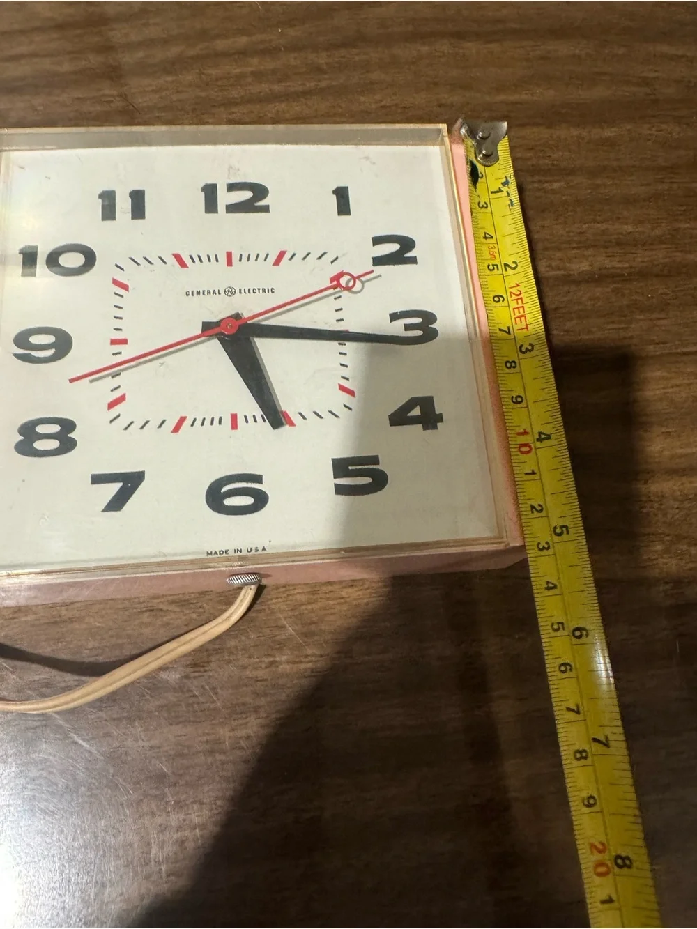 Vintage 1950s Pink General Electric clock
